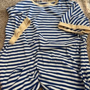 Striped Blue and Butter Yellow shirt